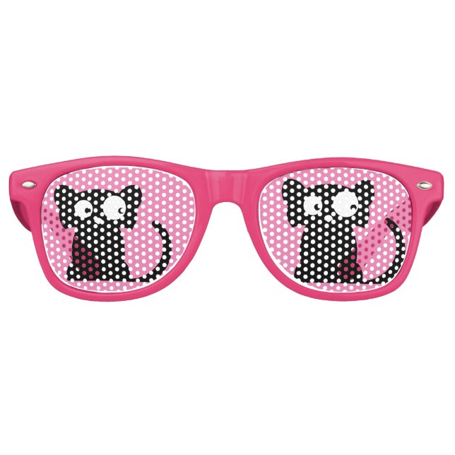 Lunettes de soleil ROSES drôle CHAT NOIR (Devant)