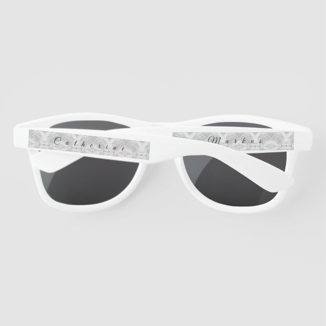 Lunettes De Soleil Satin Faux Blanc (Dos)