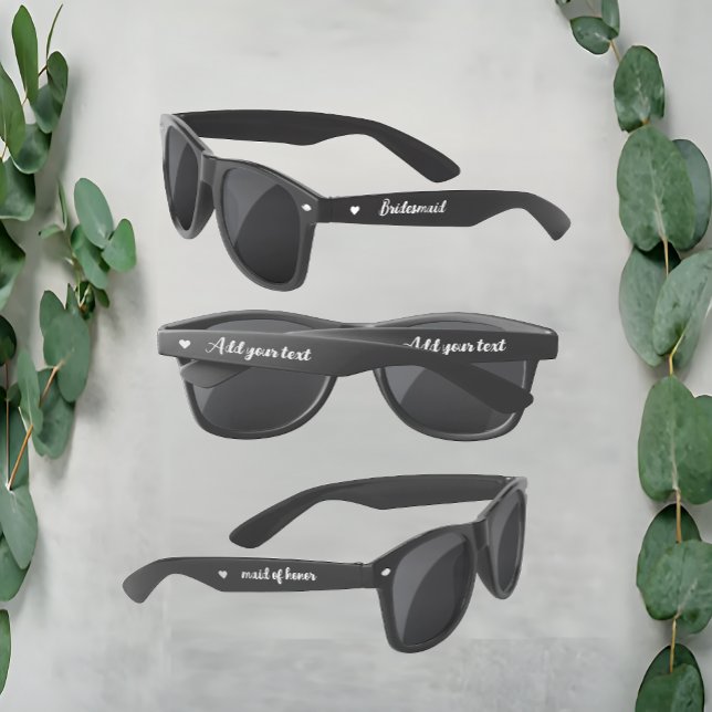 Lunettes De Soleil Script personnalisé Sunglass | Cadeaux de mariage (Personalised Script Sunglass | Wedding Party Gifts)