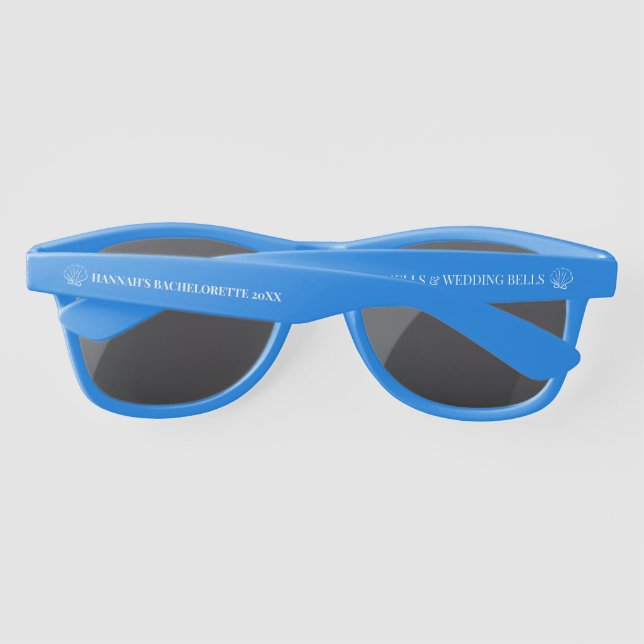 Lunettes De Soleil Seashells & Wedding Bells Bachelorette Blue (Dos)