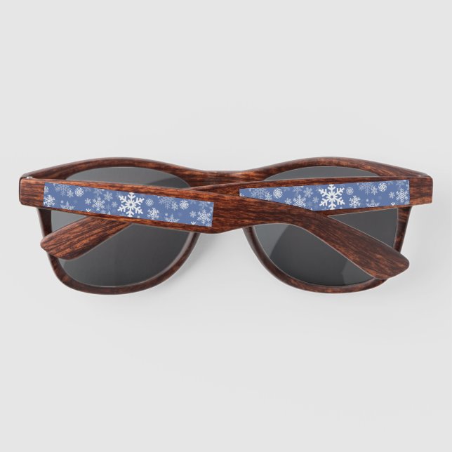 Lunettes De Soleil Snowflakes Personnaliser graphique Arrière - plan  (Dos)
