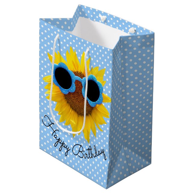 Lunettes De Soleil Sur Sac Cadeau Moyen Tournesol (Devant Angle)
