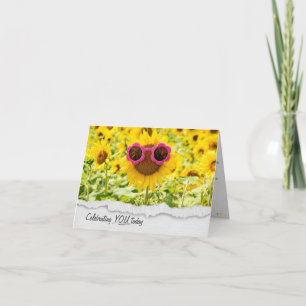 Lunettes de soleil sur Sunflower Carte d'anniversa