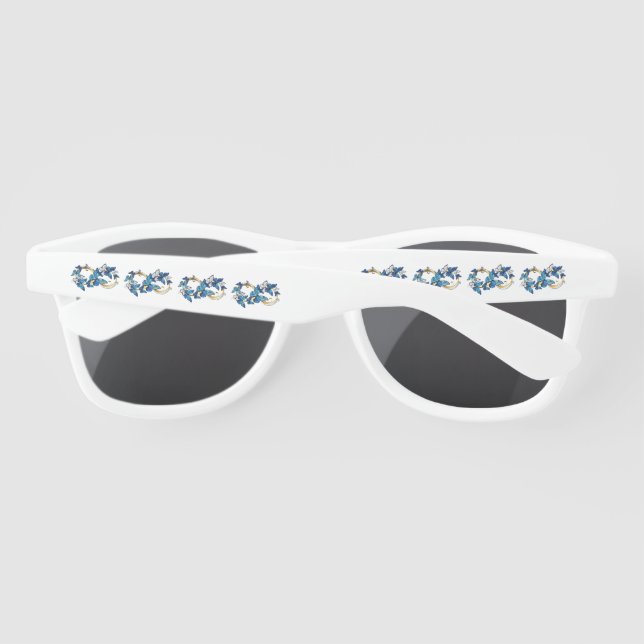 Lunettes De Soleil Symbol Infinity of Blue Morpho Butterflies (Dos)