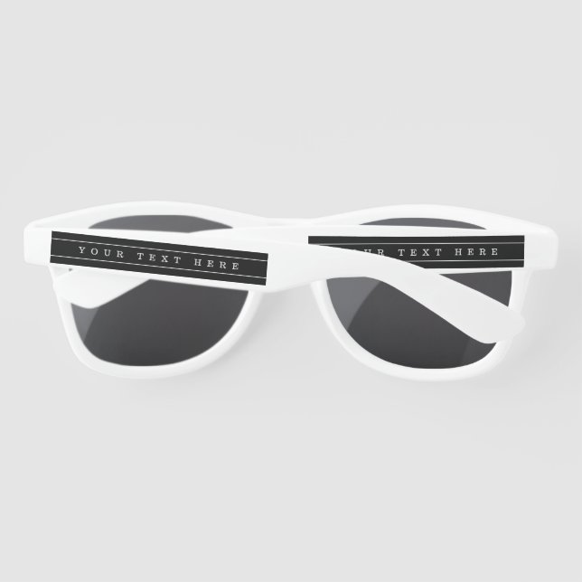 Lunettes De Soleil Texte simple élégant & bandes fines (Dos)