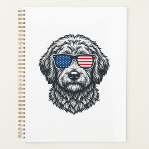 Lunettes de soleil vintage pour chien patriotique