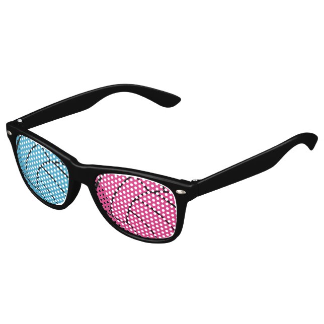 Lunettes de soleil Volleyball rose et turquoise (Angle)