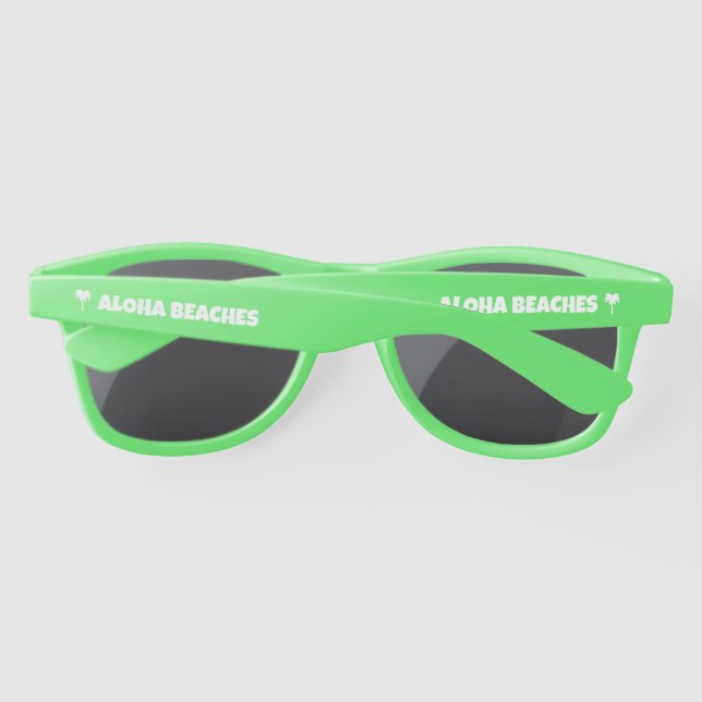 Lunettes de soleil Wayfarer vert néon avec logo pa (Dos)