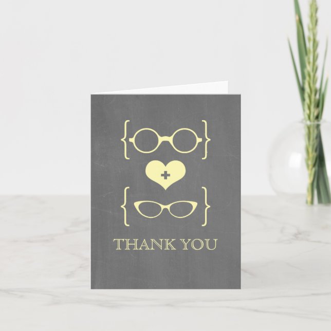 Lunettes Geek Jaune Carte Merci Tableau Noir (Devant)
