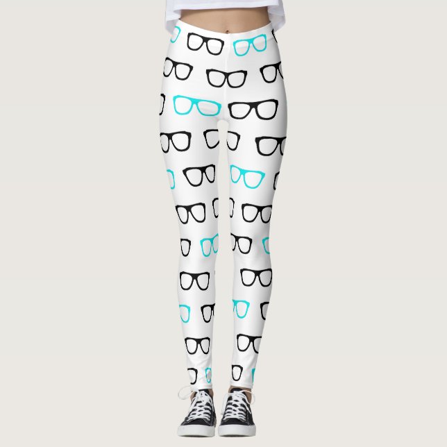 lunettes geeky bleu geek leggings (Devant)