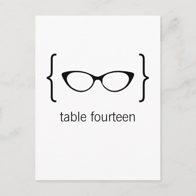 Lunettes Geeky Numéro de table Carte postale Orang (Devant)