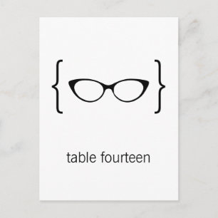 Lunettes Geeky Numéro de table Carte postale Orang