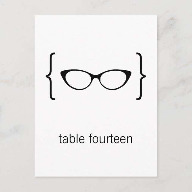 Lunettes Geeky Numéro de table Carte postale Orang (Devant)