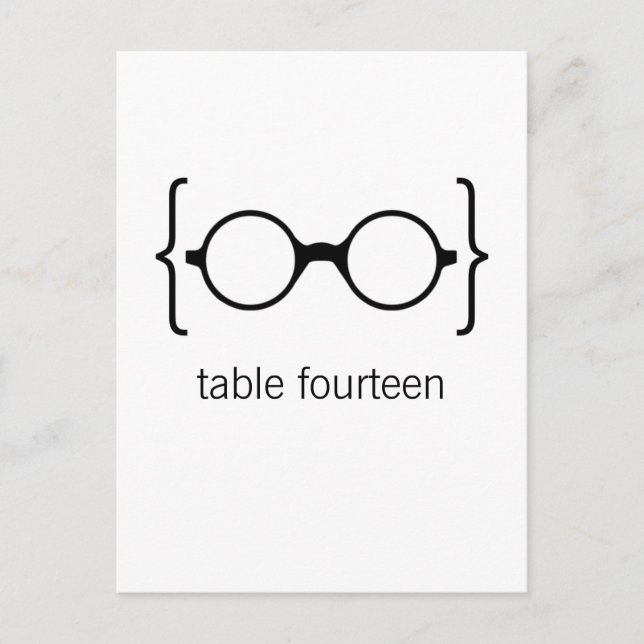 Lunettes Geeky Numéro de table Carte postale Orang (Devant)