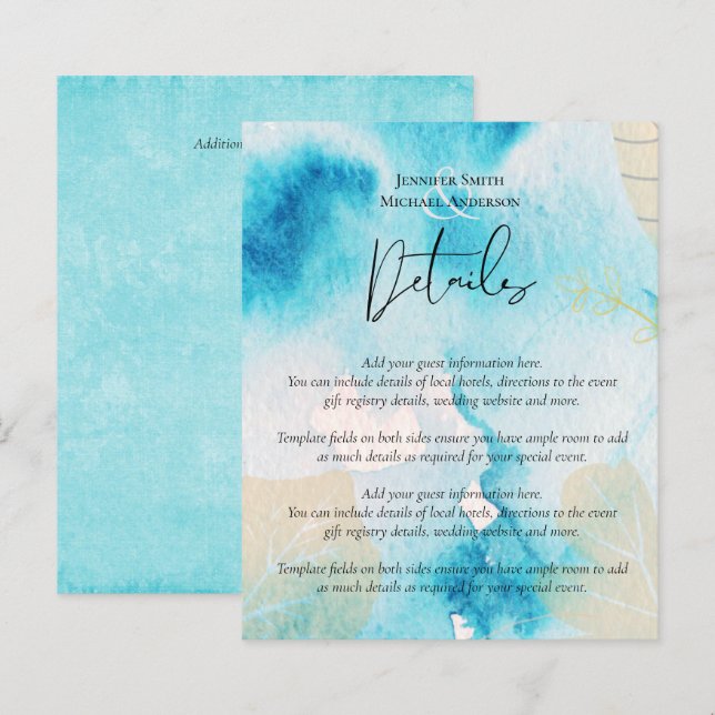LUNETTES Mariage Aquarelle Verre de Mer BUDGET (Devant / Derrière)