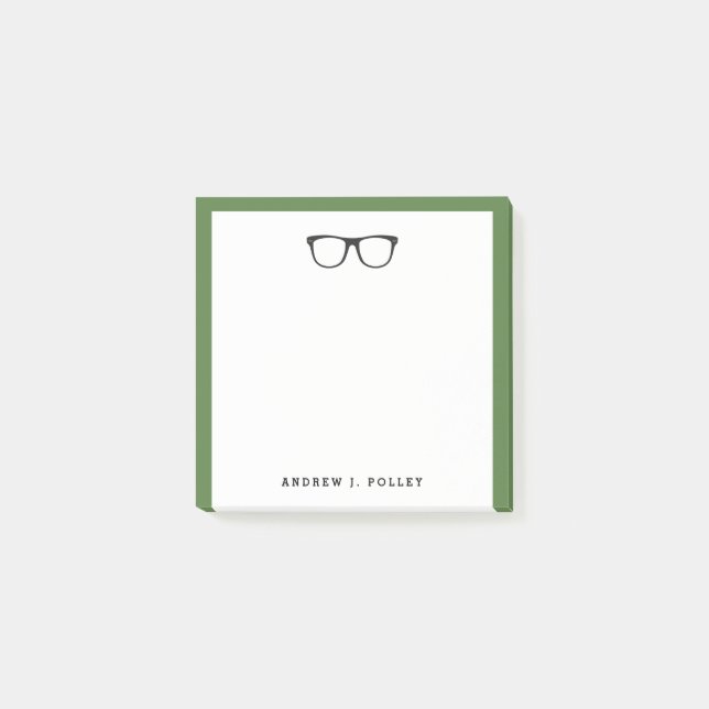 Lunettes noires Nerdy Customisé Carré Post-it (Devant)