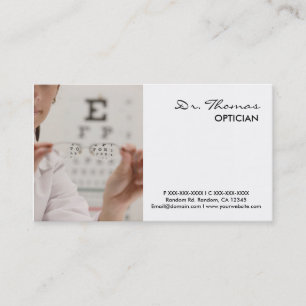 Lunettes professionnelles cartes de visite opticie