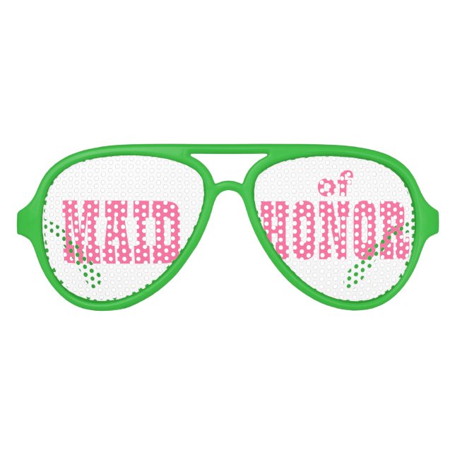 Lunettes rose et verte pour femme de ménage d'honn (Devant)