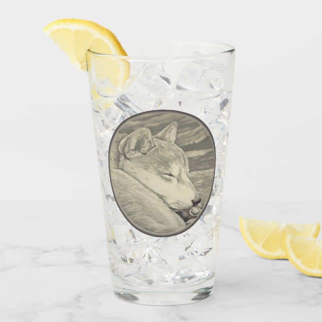 Lunettes Shiba Inu Amoureux des chiens Verre d'Art (Devant glace)