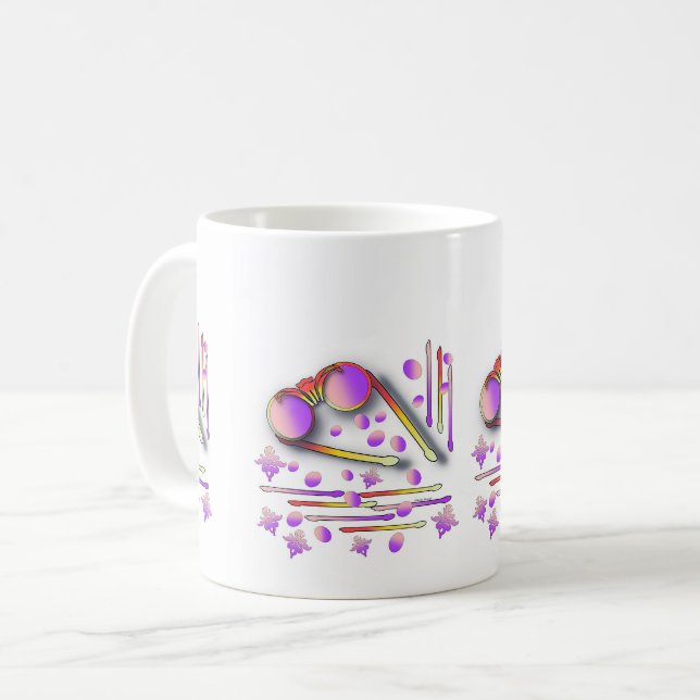 Lunettes violettes café Mug (Devant gauche)