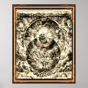 L'Univers est une affiche sépia d'arbre