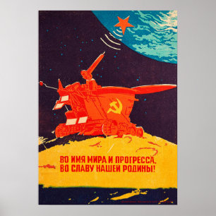 Lunokhod, URSS, 1973 — affiche de l'espace vintage