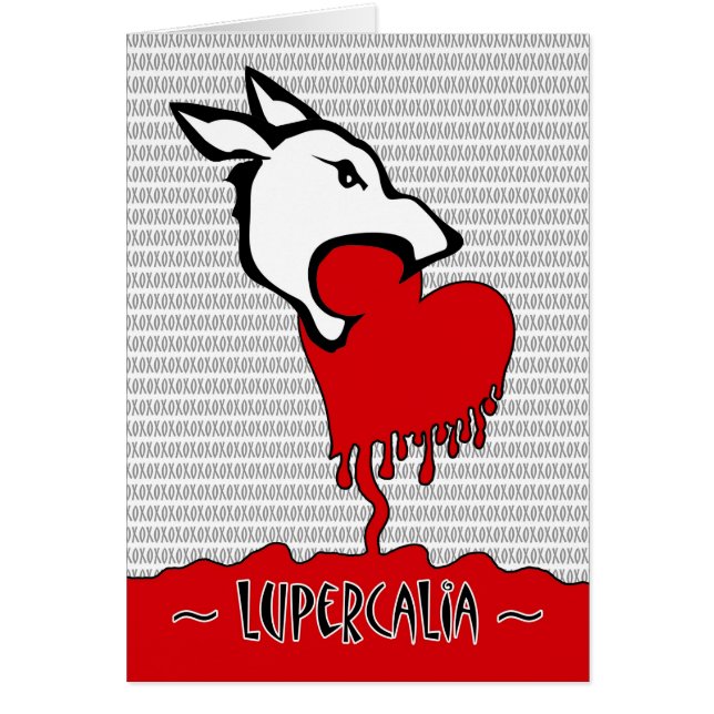 Lupercalia Day, Wolf Mange un Coeur Rouge, xoxo (Devant)