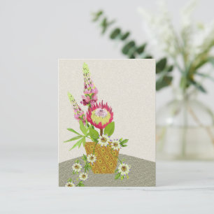 Lupinus, Fleur de Passion et Carte Postale Protea