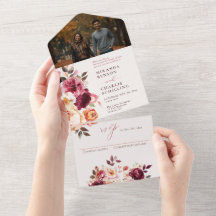Lush Fall Floral Mariage Tout en une invitation
