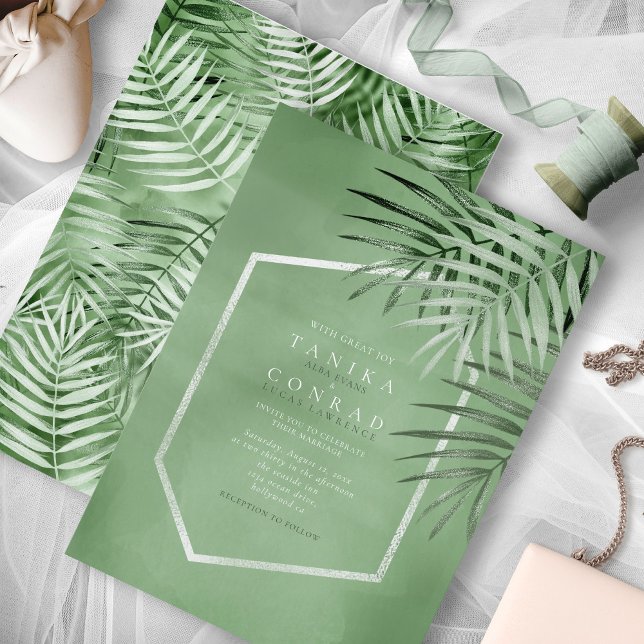 Lush Palm Leaf Mariage Moss Green ID956 (Créateur téléchargé)