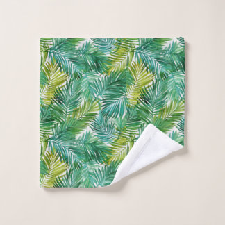 Lush Tropical Island Green Palm Leaf Watercolor