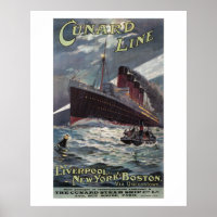 Lusitania - Poster à vapeur de la ligne Vinatge Cu