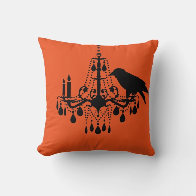 Lustre de Halloween et coussin oranges de Raven (Recto)