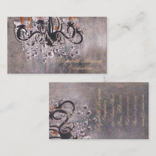 Lustre de Park Avenue - carte de visite chic (Devant / Derrière)