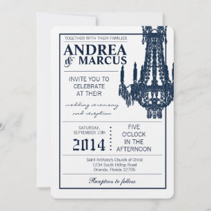 Lustre en cristal 5x7 Invitation de mariage paille