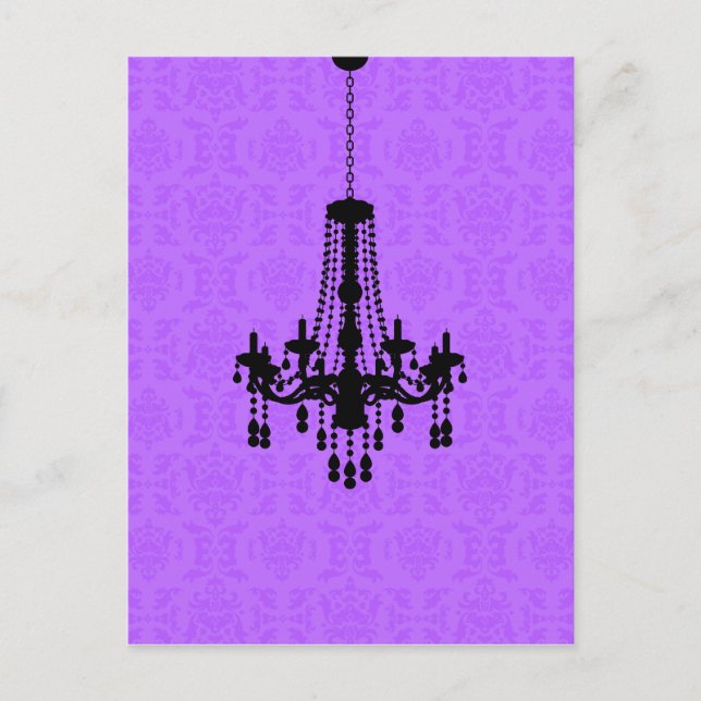 Lustre sur carte postale pourpre damassé (Devant)
