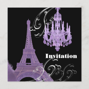 Lustre violet Faire-part de mariage tour Effiel