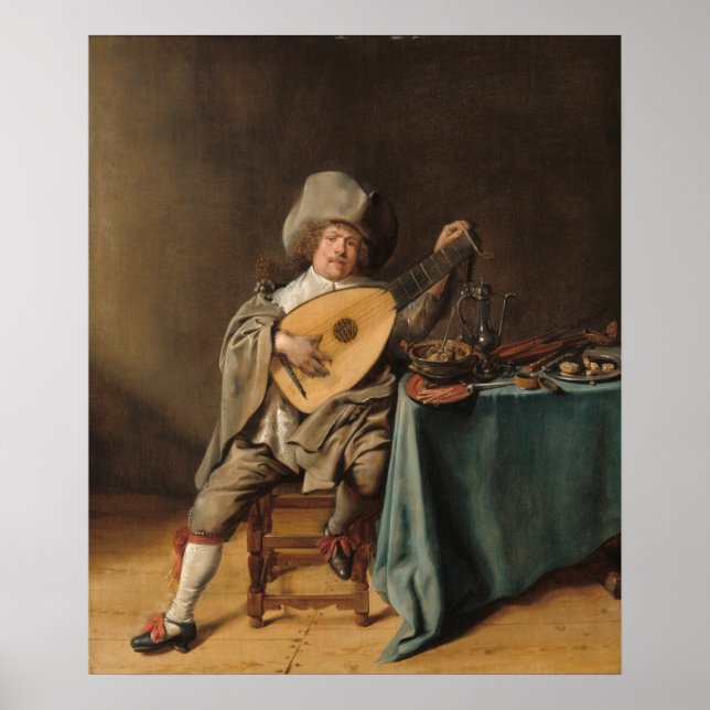 Lute Player - Jan Miense Molenaer Poster d'Art (Devant)