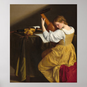Lute Player - Orazio Gentileschi Poster d'Art