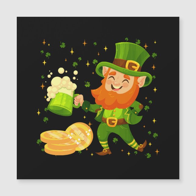 Lutin buvant de la bière à la Saint-Patrick (Devant)