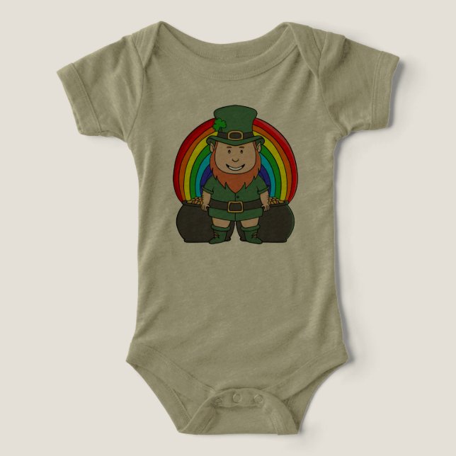 Lutin chanceux avec pot d'or arc-en-ciel (Design Recto)