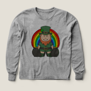 Lutin chanceux avec pot d'or arc-en-ciel