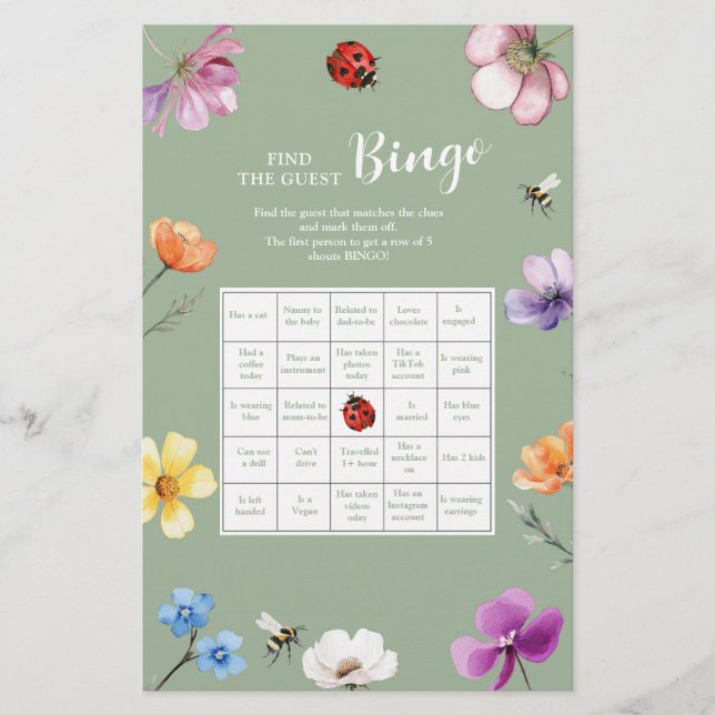 Lutin fleur sauvage Trouvez le Bingo Invité (Devant)