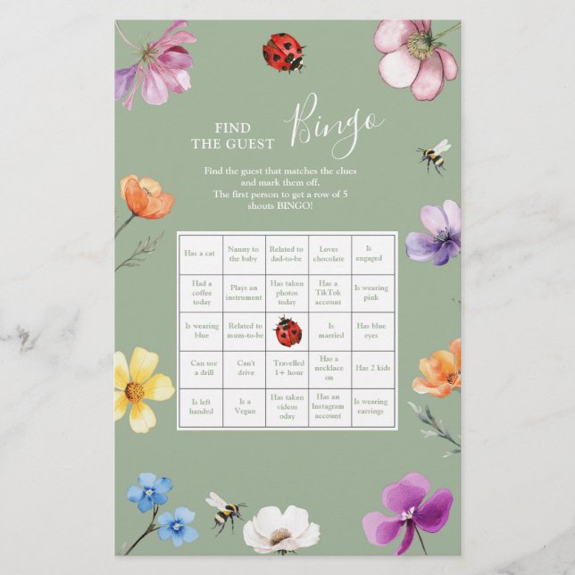 Lutin fleur sauvage Trouvez le Bingo Invité (Devant)