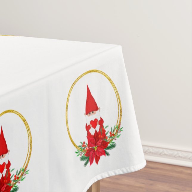 Lutins de Noël sur nappe blanche (In Situ)