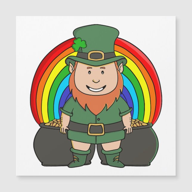 Lutrin chanceux avec pot d'or arc-en-ciel (Devant)