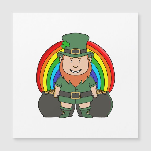 Lutrin chanceux avec pot d'or arc-en-ciel (Devant)