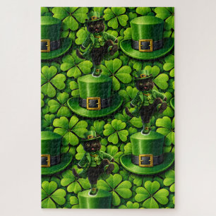 Lutrin de lutin chanceux chat noir puzzle Saint Pa