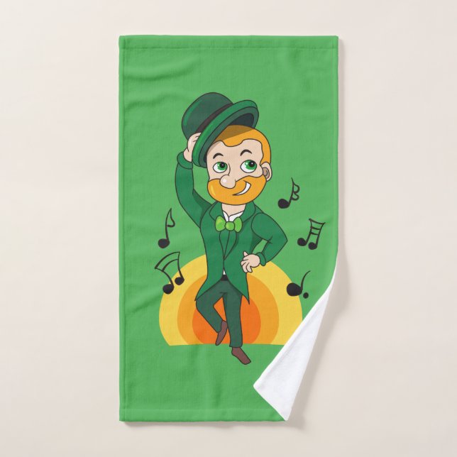 Lutrin farfadet, dessin animé de la Saint-Patrick  (Serviette à main)