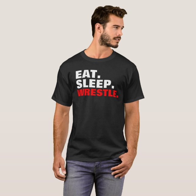 Lutte - T-shirt noir masculin (Devant entier)